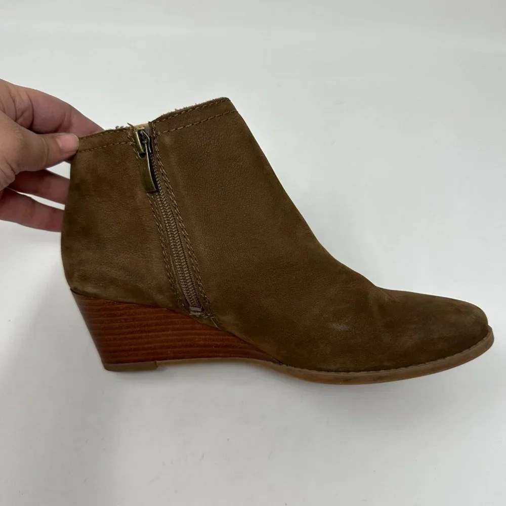 Franco Sarto Wera Wedge Soft Leather Ankle Booties Boots